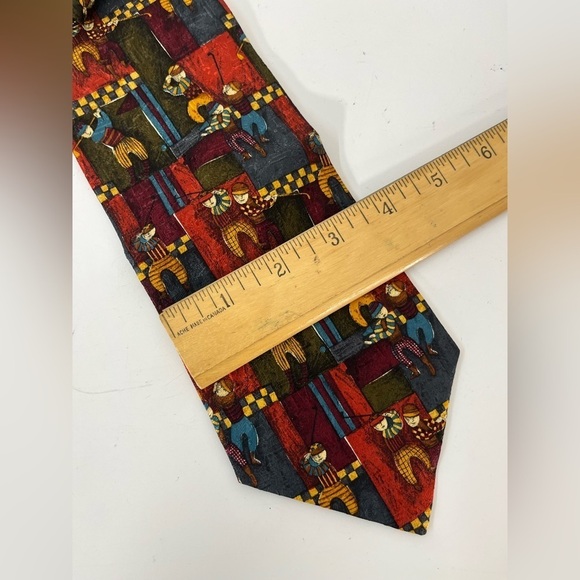 Ermenegildo Zegna Golfer Necktie Golf ⛳️ Mens Neck Tie Vintage 90s 🏌️ - Picture 5 of 5